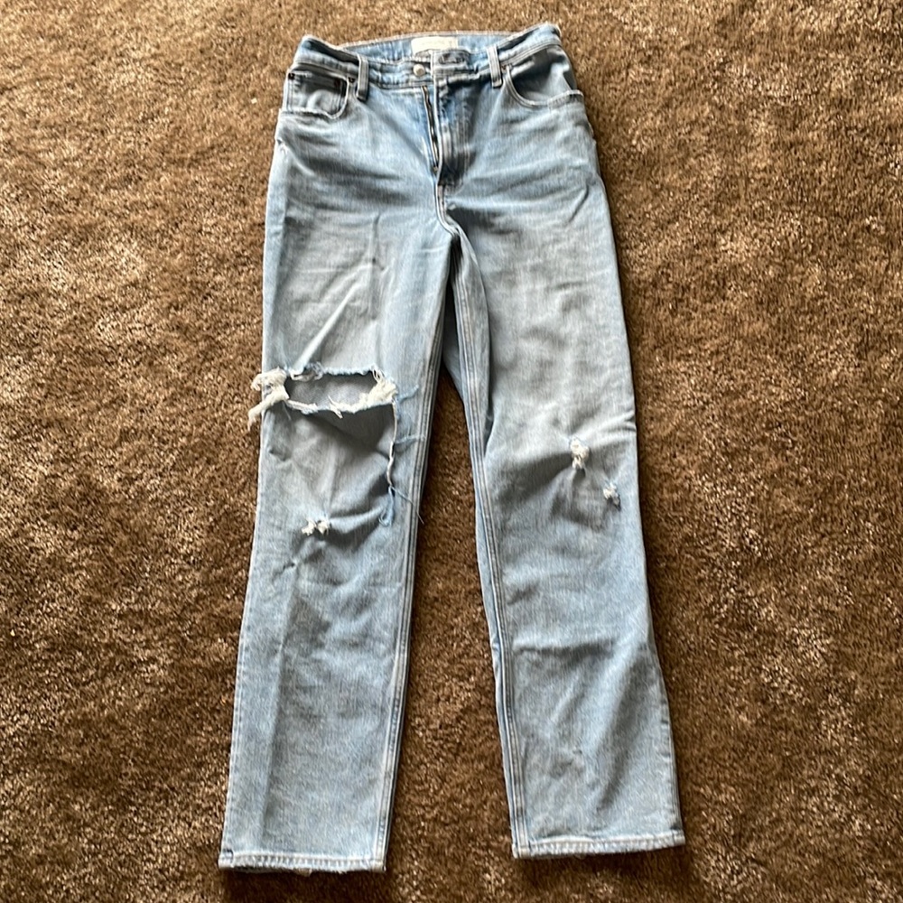 Curve love ultra high rise 90s straight jeans.